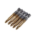 MRULIC 5Pcs 1/4 Hex Shank Magnetic Non-Slip PH2 Phillips Cross Head Screwdriver Bit B