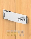 Door Hasp Lock Latch, 5 Inch Barn Door Lock Latches, 304 Stainless Steel Gate Latch Padlock Clasp Lock Hinges Lock for Shed, Drawers, Cabinets, Doors (Silver - 1Pc)
