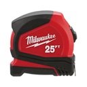 Milwaukee 48-22-6625 Compact Tape Measure with Nylon Bond Blade, 25'