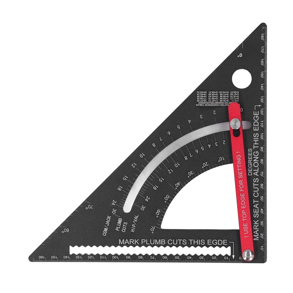 Woodworking Triangle Ruler with Goniometer for Precise Measurements