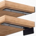 Floating Shelves Brackets 12 Inch, Black Shelf Brackets Heavy Duty with Screws, 90 Degree Angle Metal Shelf Brackets & Supports, Shelf Brackets with Modern Iron Finish (12 Inch -2 Pack)