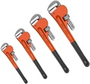 Y&Y Decor 4Pcs Pipe Wrench Set, Heat Treated Plumbing Wrench W/Soft Grip, Adjustable Jaws, 8" 10" 14" 18" Heavy Duty Hand