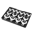 SKYSHALO 14-Piece Premium 1/2" Drive Jumbo Crowfoot Wrench Set, 40CR Material with Laser Etched Sizing, Includes Standard SAE Sizes from 1-1/16" to 2" with Storage Tray
