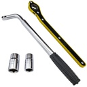 14-20 Inch Telescoping Lug Wrench Wheel Wrench Universal W/T Sockets 17/19, 21/22Mm (2Pcs \Lug Wrench+Cross Wrench)