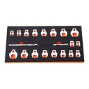 SKYSHALO Crowfoot Wrench Set, 3/8" Drive 20-Piece Crows Foot Wrench Set with 2 Extension Bars and EVA Tool Organizer, SAE 3/8"-7/8" and Metric 10-22 Mm, 40CR Material and Mirror Chrome Finish