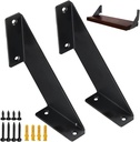 2-Pack of 6-Inch Heavy-Duty Angle Shelf Brackets for Floating Shelves | Sleek and Decorative Wall Mounts – Includes Screws and Wall Plugs