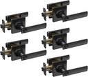 Matte Black Door Handle Privacy Door Knob Bedroom Door Lock and Bathroom Door Levers Door Handle Knobs,(5Pack)