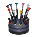Bergeon 6899-S10 Set of 10 Ergonomic Screwdrivers with Spare Blades on a Rotating Base