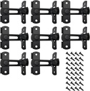 8 Packs Stainless Steel Flip Gate Latch Security Door Latch Lock for Barn Door/Pet Door/Bathroom/Cabinet Closet/Window/Sliding (Matte Black)
