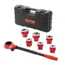 BENTISM Ratchet Pipe Threader Kit, 1/4" NPT - 1-1/4" NPT Manual Ratcheting Pipe Threader, Portable Pipe Threading Tool Set with 6PCS NPT Dies, Storage Case for Galvanized Aluminum Iron Copper Pipes