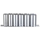 Westward Socket Set,Chrome,11/16 in to 1 In,6Pt 53PN40
