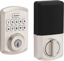 Kwikset Powerbolt 250 10-Button Keypad Satin Nickel Transitional Electronic Deadbolt Door Lock, Featuring Convenient Keyless Entry, Customizable User Codes and Auto Locking
