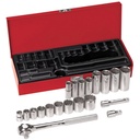 Klein Tools 20 Piece Socket Sets, 3/8 in - 1 SET (409-65508)