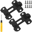 2Pcs 180 Degree Sliding Barn Door Lock, Stainless Steel Gate Latches Flip Latch, Zinc Alloy Door Latch, Door Bolt Latch Lock for Wine Cabinet, Bathroom, Garage, Garden(Black)