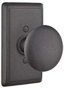 EMTEK #3 Wrought Steel Rosette Privacy Set with Matching Jamestown Knob - Available in 2 Finishes - 7203JFBS - Flat Black Steel (FBS)