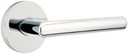 EMTEK Disk Rosette Passage Set with Matching Finish Stuttgart Lever - Choice of Left/Right Handing and 7 Finishes - 5109STURHUS26 - Right Handed (RH) - Polished Chrome (US26)