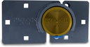 Paclock'S KT2173A/811 Hasp and Puck Combo Kit, Buy American Act Compliant, High Security 6-Pin Cylinder, One Lock Keyed to #26539 W/ 2 Keys, Yellow Anod. Alum. Puck, Double Coated Grey Hasp