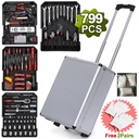 Seizeen 799PCS Tool Set Professional, Mobile Tool Box on Wheels with Handle, Mechanics Tool Set W/Hand Tool, Ratchets&Socket Set, Screwdriver Set, 4-Layer Tool Case & Tool Kit COMB