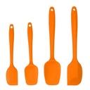 4Pcs Kitchen Cooking Silicone Spatula Set Heat Resistant Turner Scraper Baking Utensils Orange