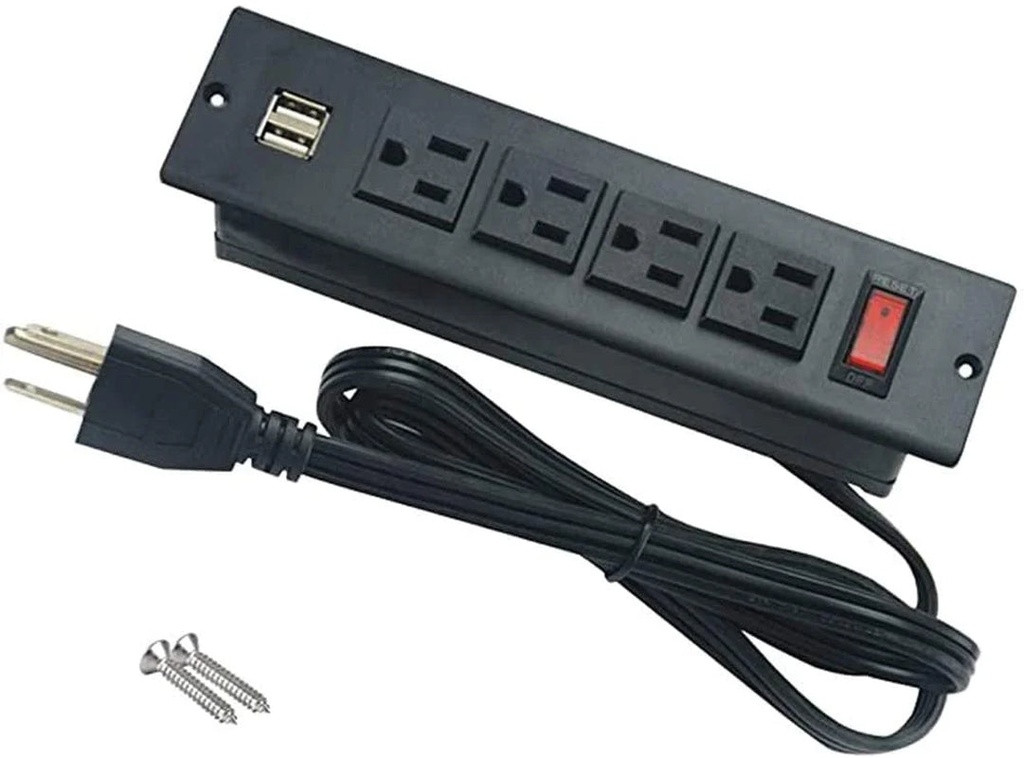 Hdctek Recessed Power Strip with USB Ports | 4 Outlets
