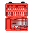 TEKTON SKT05301 1/4 Inch Drive 6 Point 4 to 14 Mm Socket & Ratchet 55 Piece Set