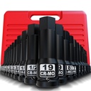 Aiourx 1/2 Inch Impact Hex Bit Socket Black 20PCS