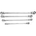 Mountain EX-PFFGBXZ-4PC Double Box Ratcheting Wrench Set Univ Spline 4Pc SAE