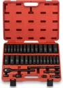 NEIKO 02446A 1/2" Impact Socket Set, 35 Piece, Deep Socket Kit Assortment, Standard SAE (3/8”-1-1/4”) and Metric MM (10-32Mm) Sizes, Includes Ratchet Handle and Impact Extension Bars