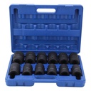 Drive Deep Impact Socket, 12Pcs 24Mm to 41Mm Chrome Vanadium Steel Rive Impact Socket Set for Industrial Supplies for Mechanical Parts