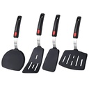 AOWOO Silicone Spatula Turner, 4-Pack Spatulas 600Â°F Heat Resistant Set for Nonstick Cookware, Large Flexible Kitchen Cooking Utensils BPA Free Rubber Egg, Crepe, Pancake, Burger, Fish(Black)