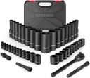 Eastvolt Mechanic Tool Kit, Drive Socket Set, 46 Pieces, with 72 Teeth Reversible Ratchet, Metric/Sae
