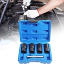 1/2-Inch Drive Impact Bolt Nut Removal Extractor Socket Tool Set 17Mm 19Mm 21Mm 22Mm Twist Socket Set Lug Nut Remover Extractor Tool Locking Wheel