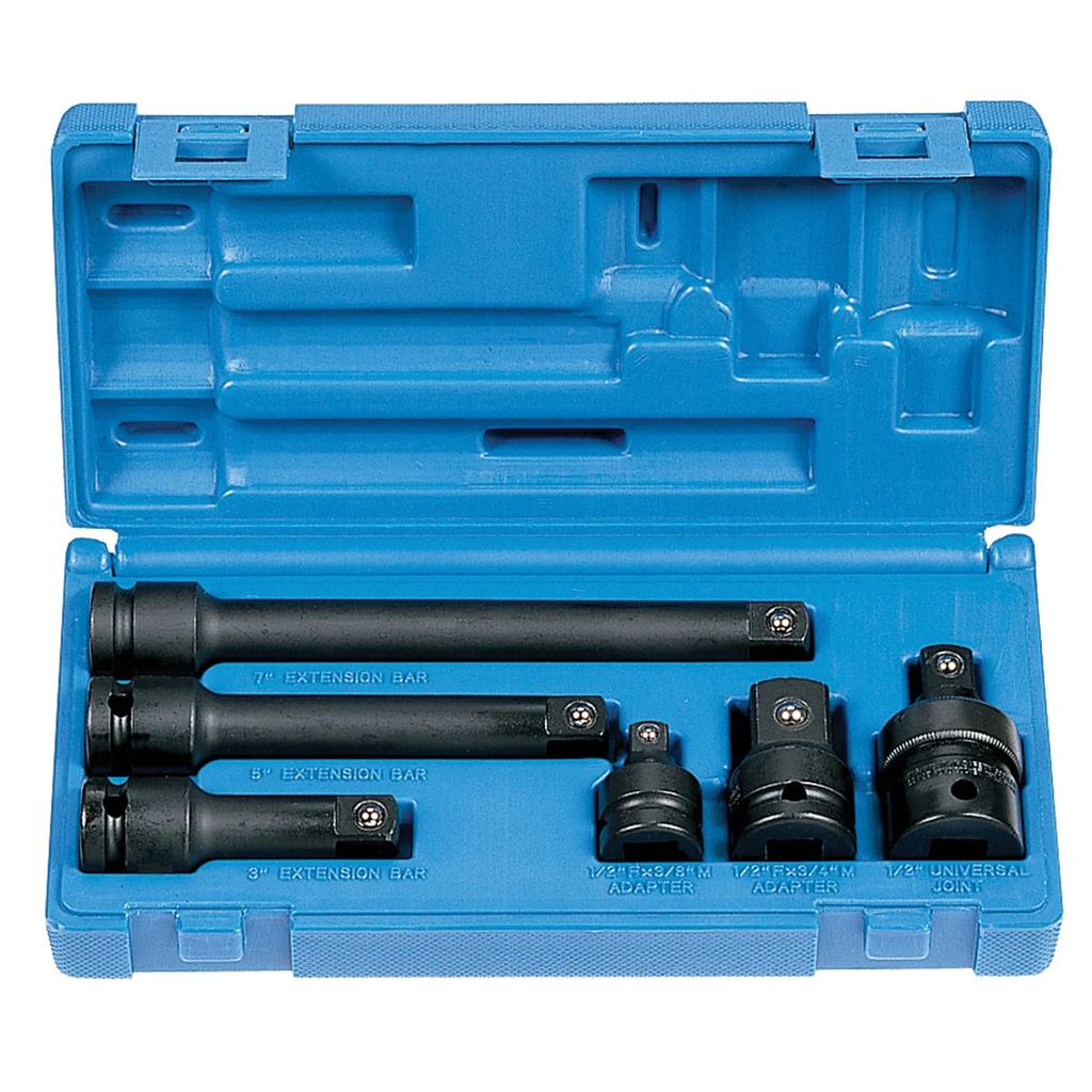 Grey Pneumatic 6-Piece Adapter/Extension Set - Quality Tools