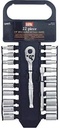 Channellock Products Standard/Metric 1/4" Drive 6-Point Shallow Socket Set 22-Piece