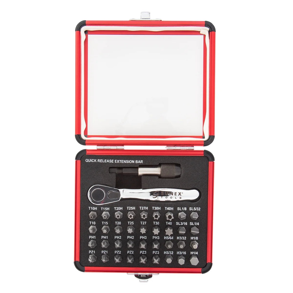 Sunex 9726 Mini Ratchet & Bit Set - 38 Piece Tool Set