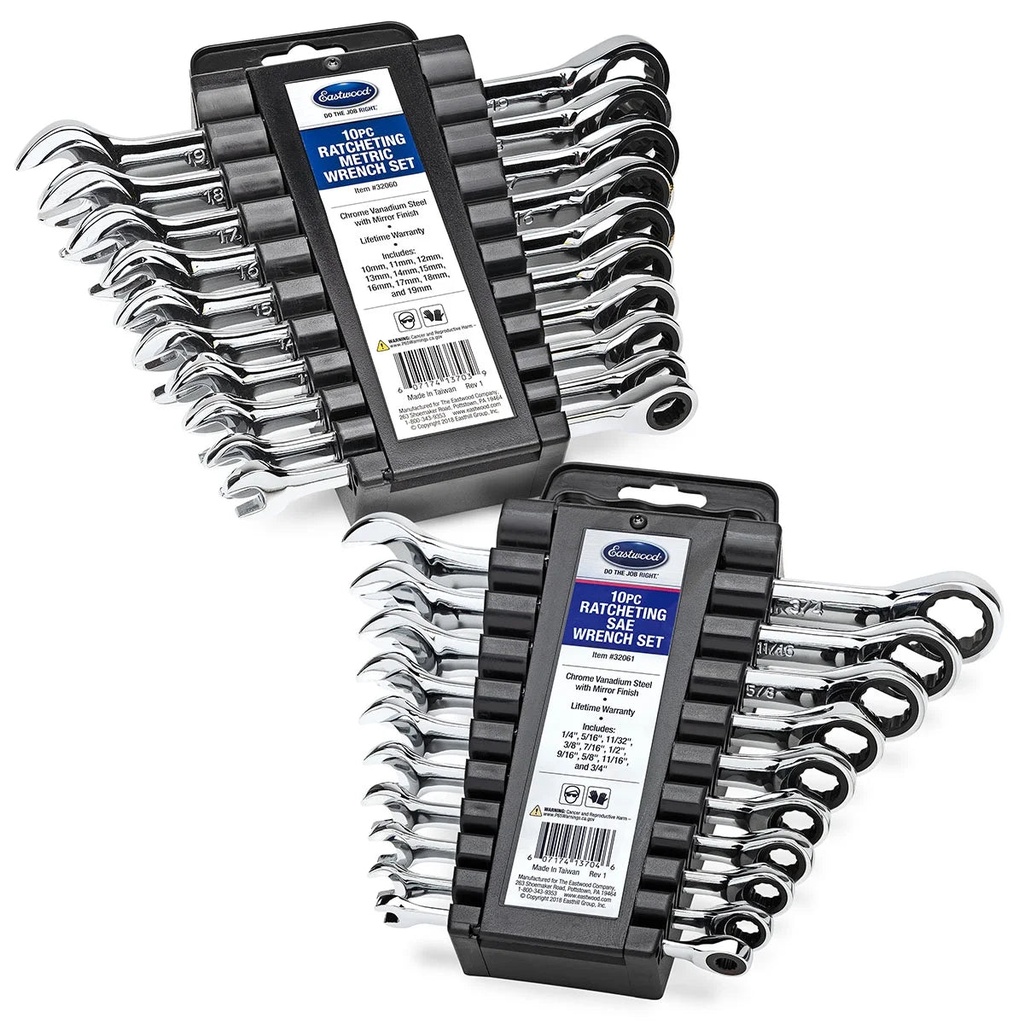 Eastwood SAE & Metric Ratcheting Wrench Set - Durable & Versatile