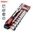 Hi-Spec 12Pc 3/8" Metric Socket Wrench Set Automotive Tool Kit with 72 Teeth Ratchet Drive Socket Handle& Quick Release Function