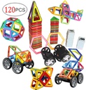 Dreambuildertoy Magnetic Tiles, 120 PCS Creative Magnetic Building Blocks Set, Magnetic Tiles STEM Preschool Educational Construction Kit, Ages Children to Adult 3+