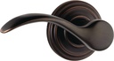 Kwikset Pembroke Dummy Door Handle, Single Sided Lever for Closets, French Double Doors, and Pantry, Venetian Bronze Non-Turning Left Handed Interior Push/Pull Lever, with Microban Protection