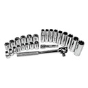 K-Tool 27000 26 Piece 3/8" Drive 6-Point Metric Socket Set