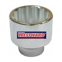 Westward Socket, Steel, Chrome, 1 11/16 in 45J221
