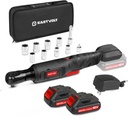 Eastvolt 3/8" Cordless Electric Ratchet Wrench Set, 12V Cordless Ratchet Kit with 8 Sockets and 2 Packs 2.0Ah Lithium-Ion Batteries