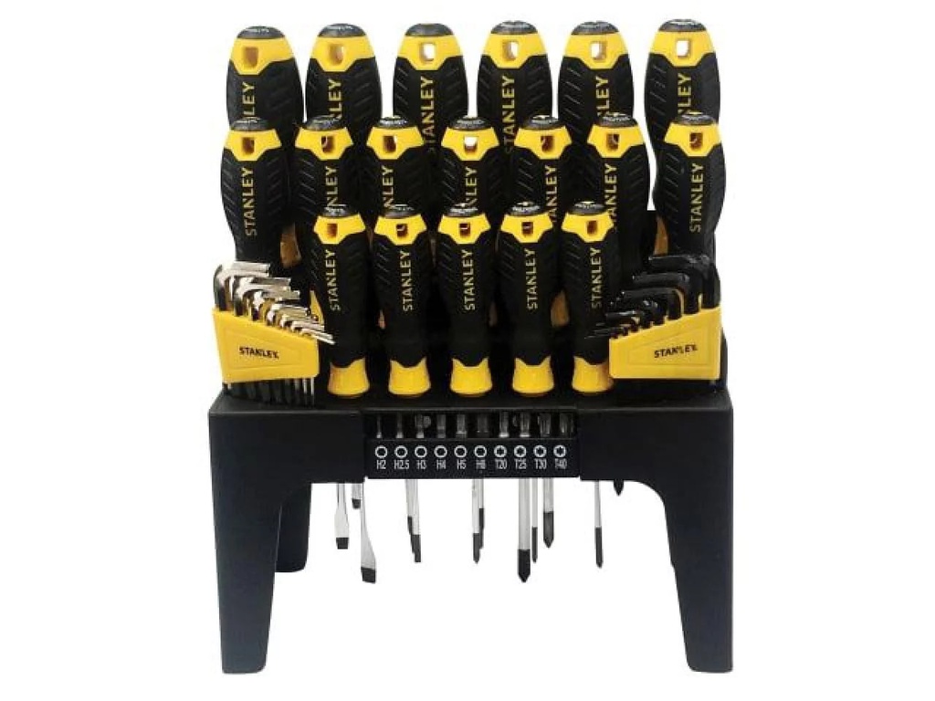 STANLEY 44 Piece Screwdriver Set with Rack - Essential Tools