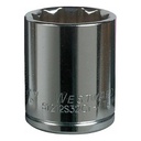 Westward Socket, Steel, Chrome, 1 1/4 in 5MX82