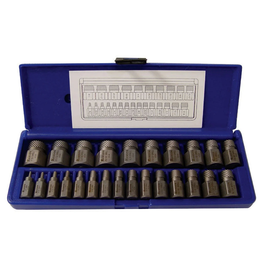Irwin/Hanson 25Pc Hex Head Extractor Set for Broken Bolts