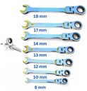 Refiner and Fuller 7Pc 8-19Mm Ratcheting Wrench Combination Metric Flexible Head Tool Set