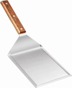 HOMI STYLES Stainless Steel Large Grill Spatula - 6 X 5 Inch Heavy-Duty Metal Spatula with Cutting Edges, Kitchen Griddle Accessories, Smashed Burger Turner Scraper for BBQ Grill and Flat Top Griddl