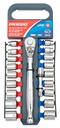 Crescent Assorted Sizes X 3/8 In. Drive Metric and SAE 12 Point Socket Wrench Set 20 Pc.