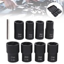 Bolt Nut Remover Extractor Kit Damaged Stripped Socket Wrench Set 42Cr-Mo+Rod 8Pcs Bolt Nut Remover Extractor Kit Damaged Stripped Socket Wrench Set Black Bolt Extractors Removes Rod Kit