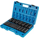 SKYSHALO Impact Socket Set 1/2 Inches 19 Piece Impact Sockets, Deep Socket, 6-Point Sockets, Rugged Construction, Cr-V, 1/2 Inches Drive Socket Set Impact 3/8 Inch - 1-1/2 Inch, with a Storage Cage